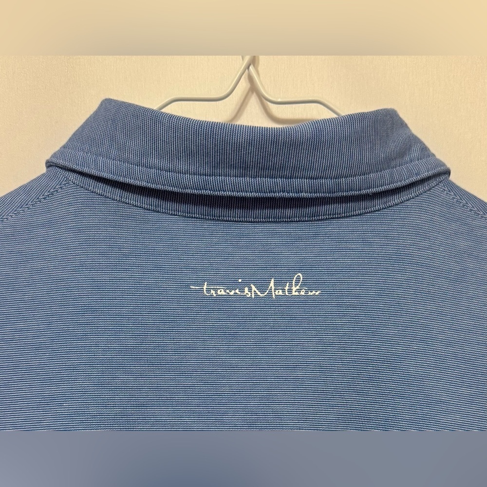 Travis Mathew Micro Stripe Golf Polo Shirt Short Sleeve Wicking Breathable Small - Picture 4 of 11